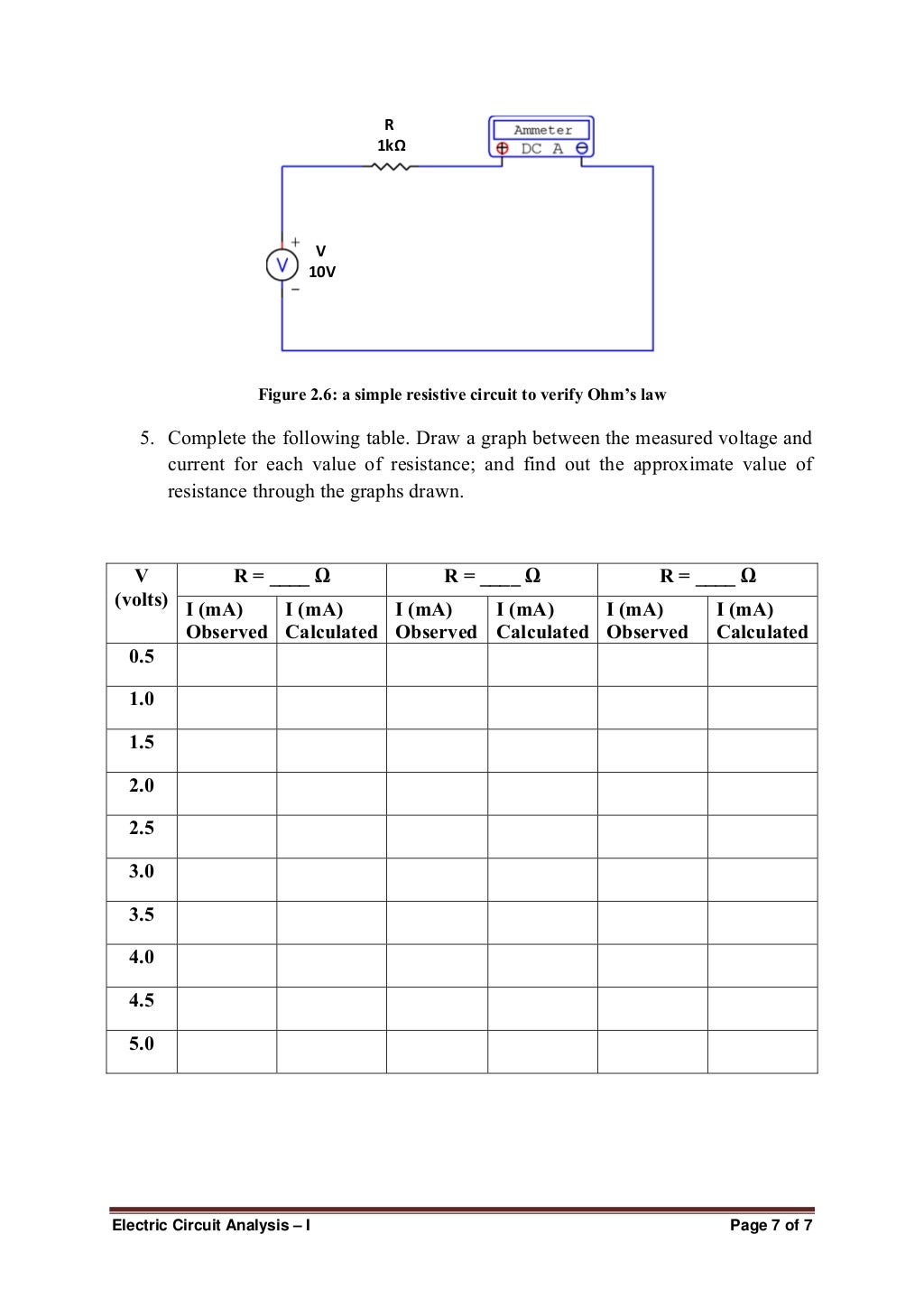 Lab 02 Resistor color coding and ohms law