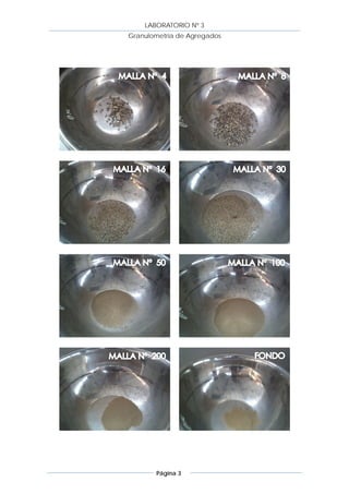 LABORATORIO Nº 3
Granulometría de Agregados




       Página 3
 