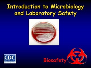 1
Introduction to Microbiology
and Laboratory Safety
Biosafety
 