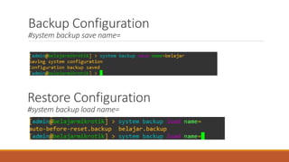 Lab1 basic router-os configuration | PDF