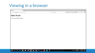 Viewing in a browser
 
