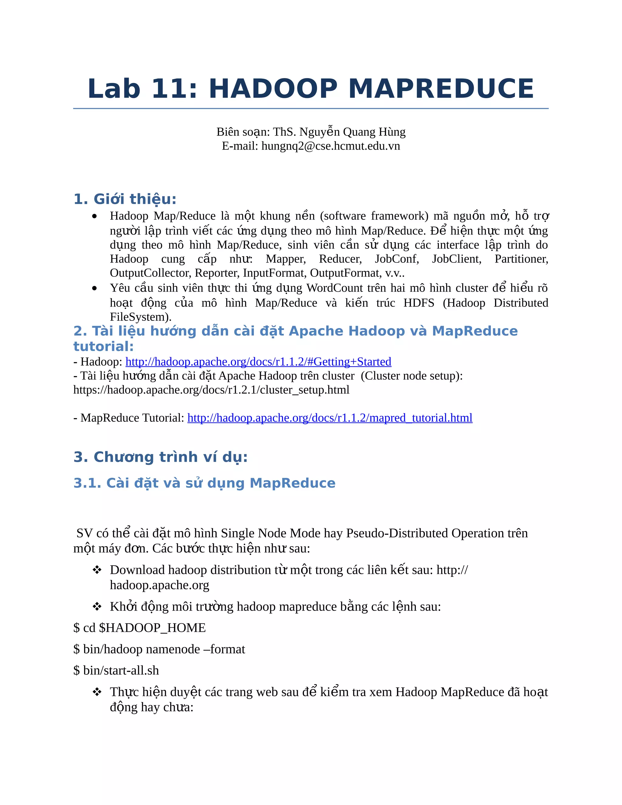 Lab 11 apache hadoop map reduce - Lab 11 Apache Hadoop Map Reduce 1 2048