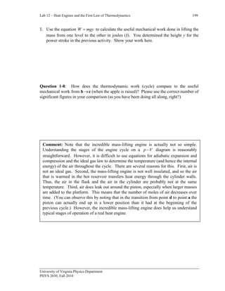 Real Heat Engines Notes.pdf Lab 12 heat engines and 1st law | PDF