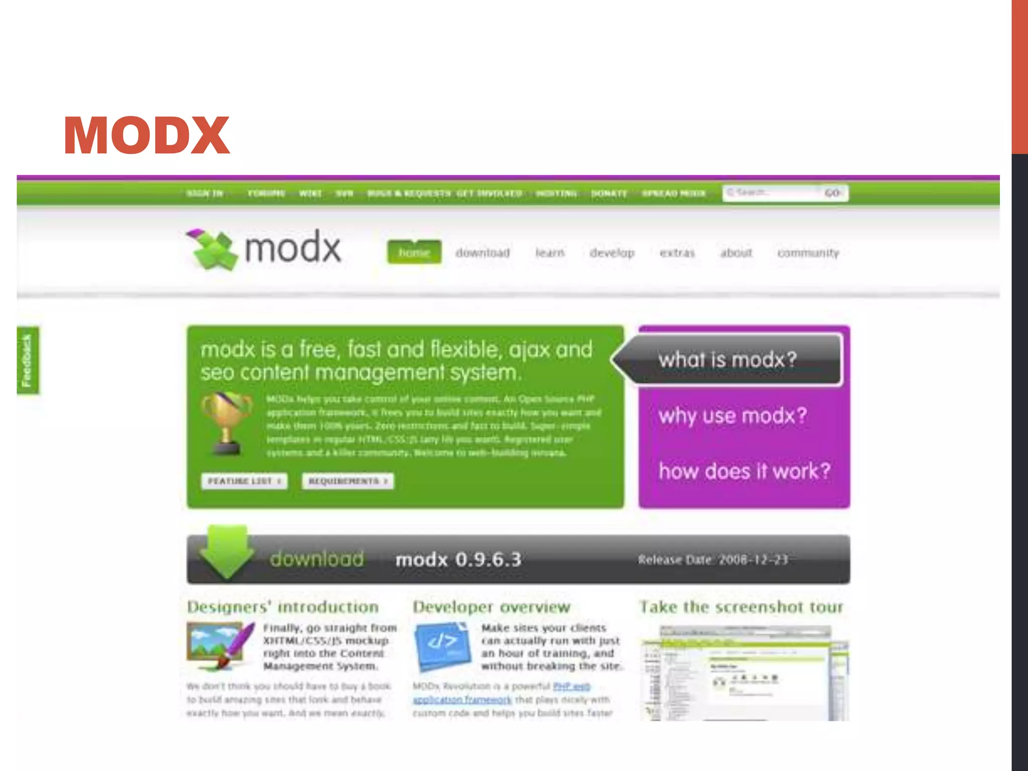 MODX 
 