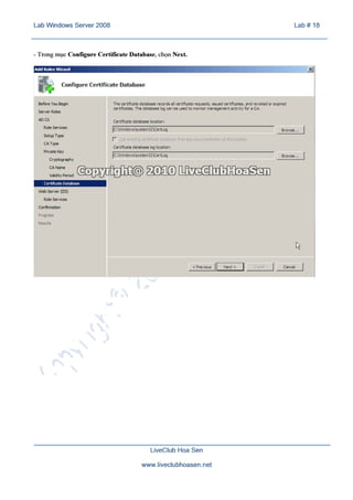 Lab 18 active directory certificate services | PDF