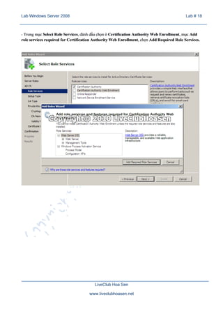 Lab 18 active directory certificate services | PDF