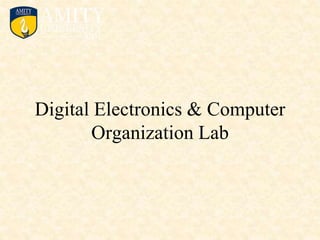 Digital Electronics & Computer
Organization Lab
 