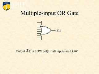 Multiple-input OR Gate
Output is LOW only if all inputs are LOW
Z2
2
Z
 