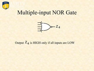 Multiple-input NOR Gate
Output is HIGH only if all inputs are LOW
Z4
4
Z
 