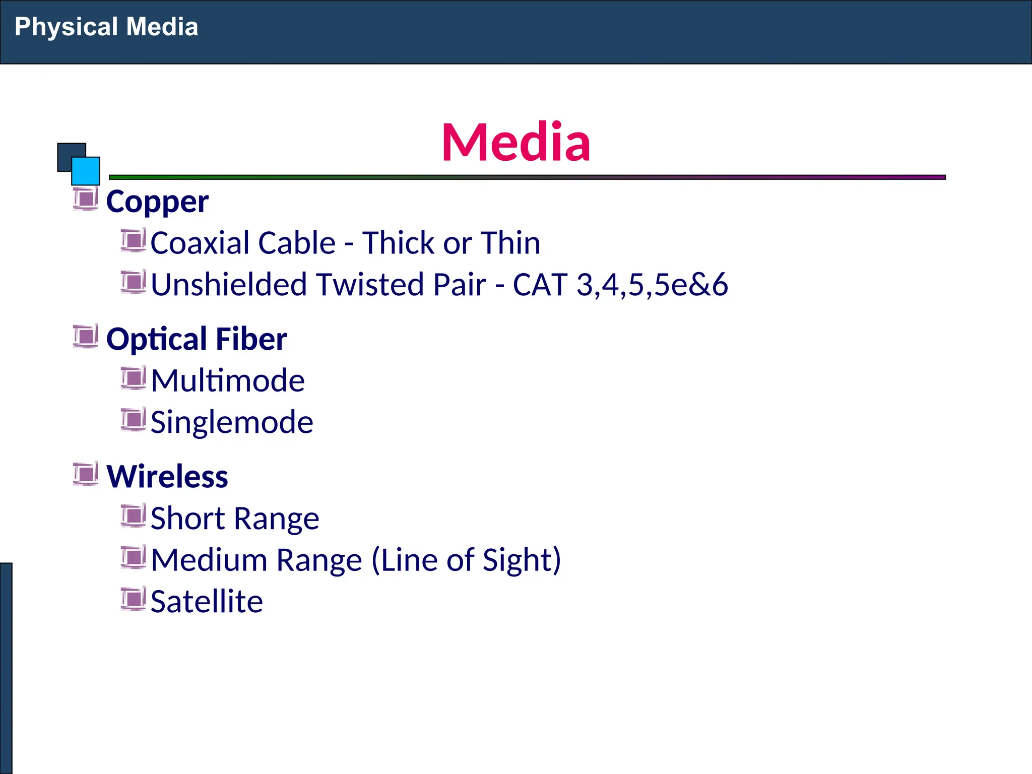 Medium On Range Line Wired communication devices or cabling.ppt(Networking ) | PPT