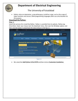 Lab (1) installation of python | PDF