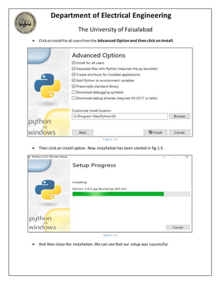 Lab (1) installation of python | PDF