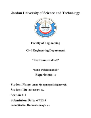 Lab 1 solid determination | PDF