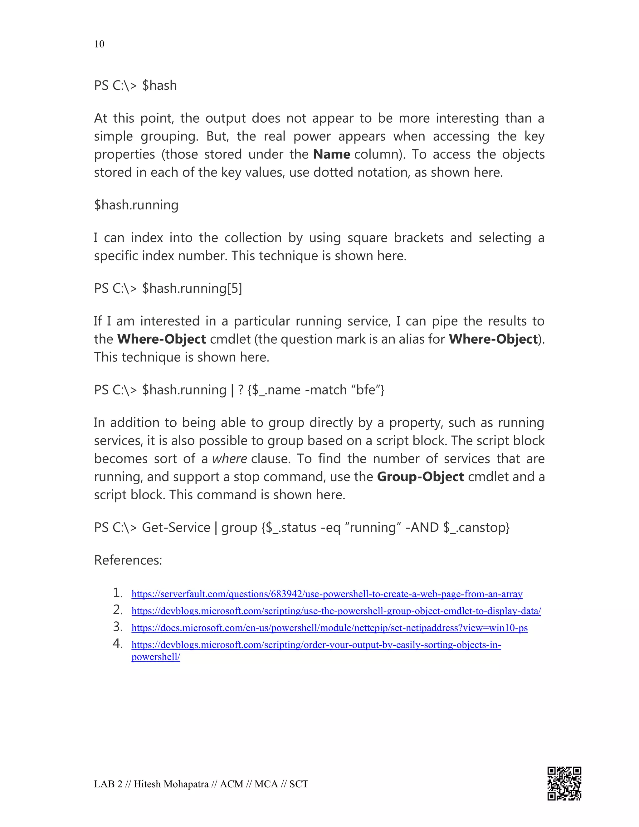 WINDOWS ADMINISTRATION AND WORKING WITH OBJECTS : PowerShell ISE | PDF image.