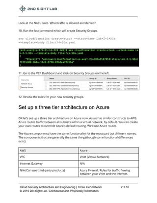 Lab 2.1 Three Tier Network - 2nd Sight Lab Cloud Security Class | PDF