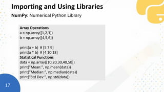 Lecture 2 : Introduction to Python programming | PDF