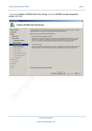 Cad Rms Server Lab 20 active directory right managment services (ad rms) | PDF
