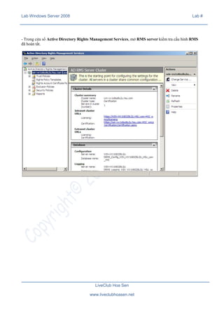 Lab 20 active directory right managment services (ad rms) | PDF