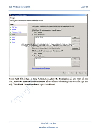 Lab 21 windows firewall with advanced security | PDF