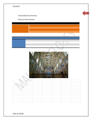 SECCION 5


                                    6
      Universidad de las Américas

      Mauricio Flores Guzmán




SEDE LA COLON.
 