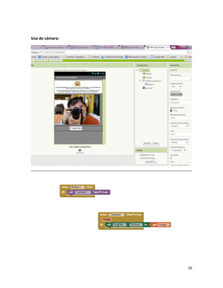 16
Uso de cámara:
 