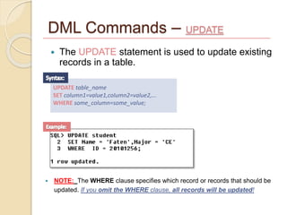 Lab2 ddl commands | PPT