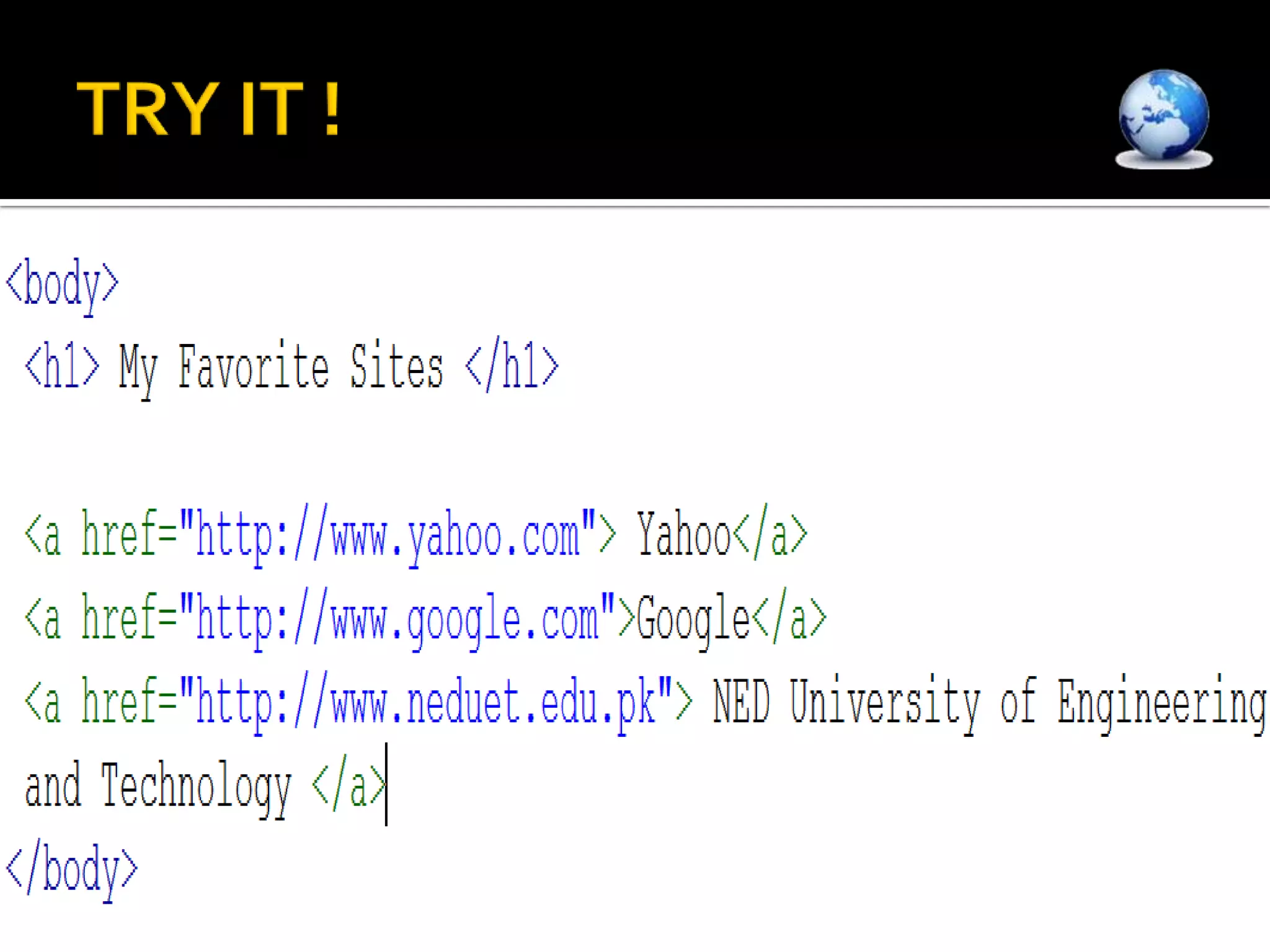 When linking to an external document, it is essential to provide http:// otherwise the link will not work.TRY IT !