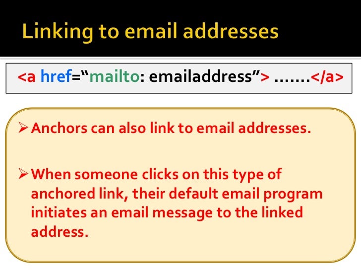 email hyperlink html under fontanacountryinn com email hyperlink html