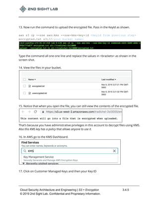 Lab 3.4 S3 + Encryption - 2nd Sight Lab Cloud Security Class | PDF