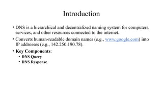 Dns Query Introduction Some basics of DNS in Netwotking and Explained in detail | PPTX