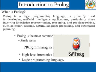 prolog introduction basics of prolog in ai | PPTX