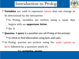 prolog introduction basics of prolog in ai | PPTX