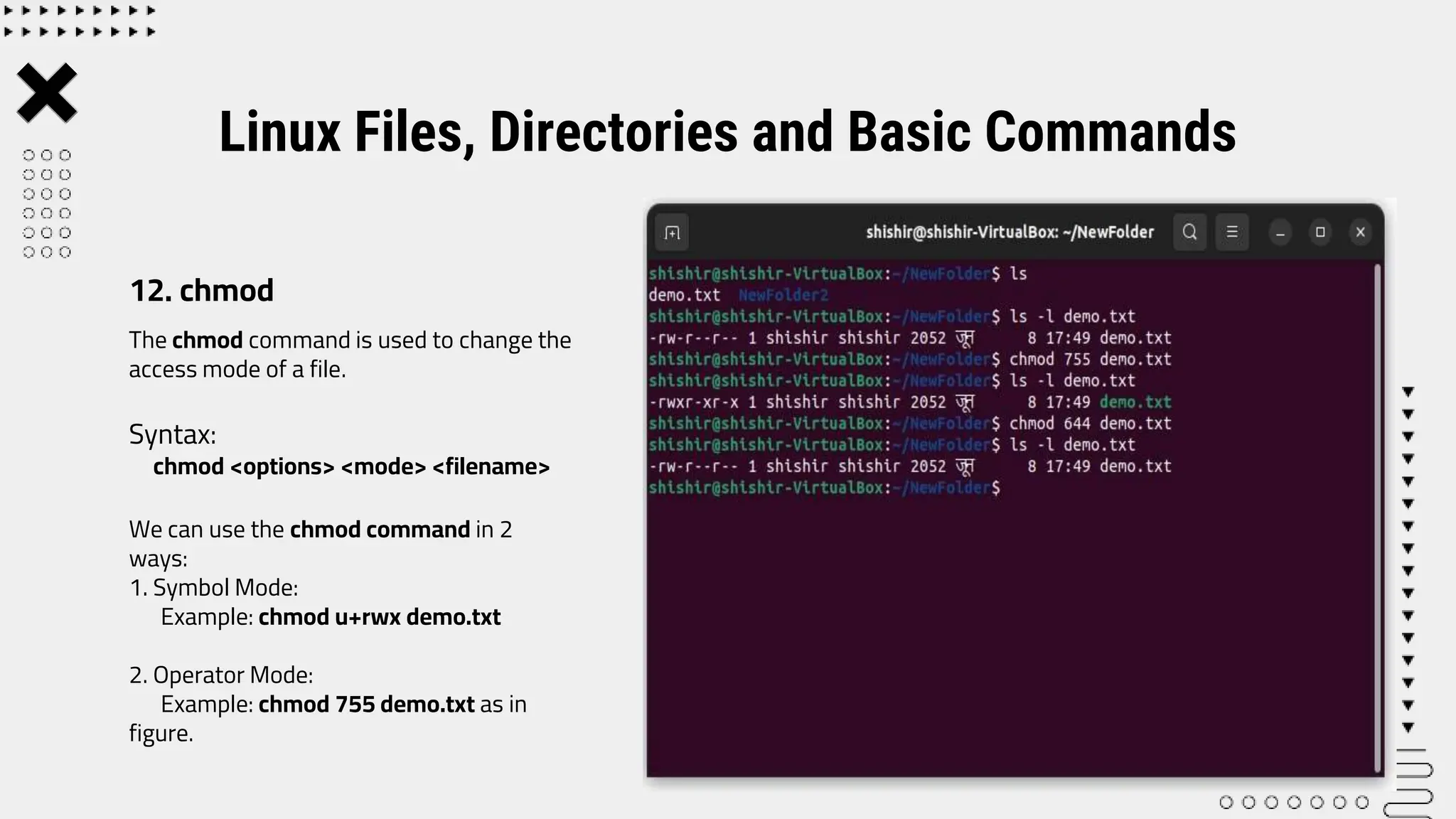 Lab 3 -Linux Files, Directories and Basic Commands.pptx | Operating ...