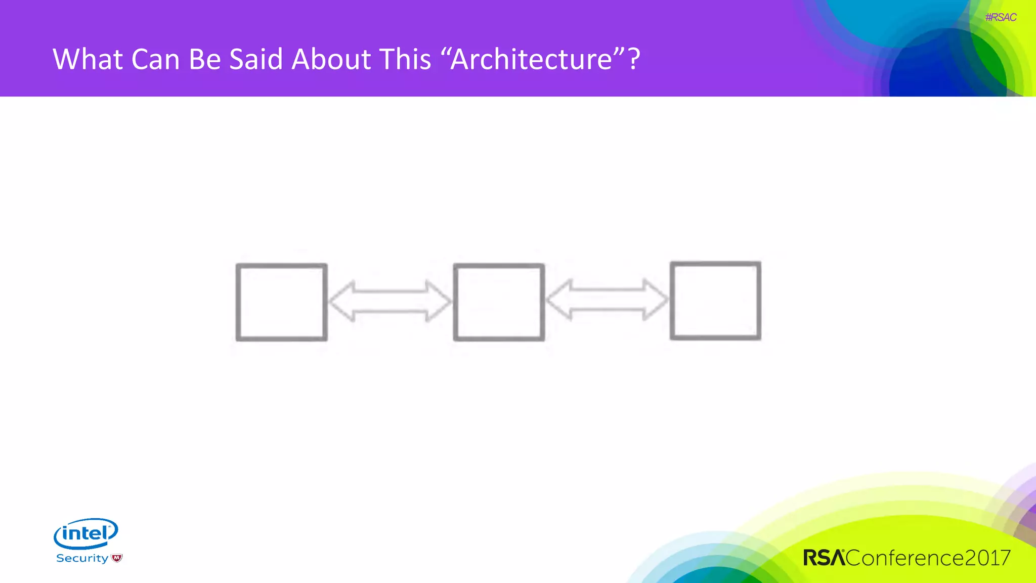 #RSAC
What Can Be Said About This “Architecture”?
 