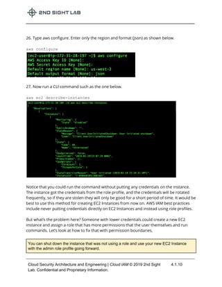 Lab 4.1 Cloud IAM - 2nd Sight Lab Cloud Security Class | PDF
