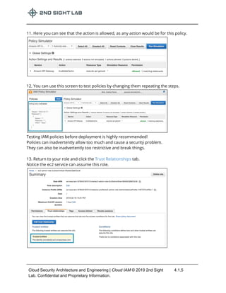 Lab 4.1 Cloud IAM - 2nd Sight Lab Cloud Security Class | PDF