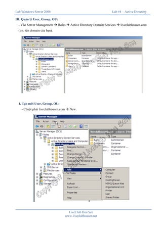 Lab 4 active directory domain services | PDF