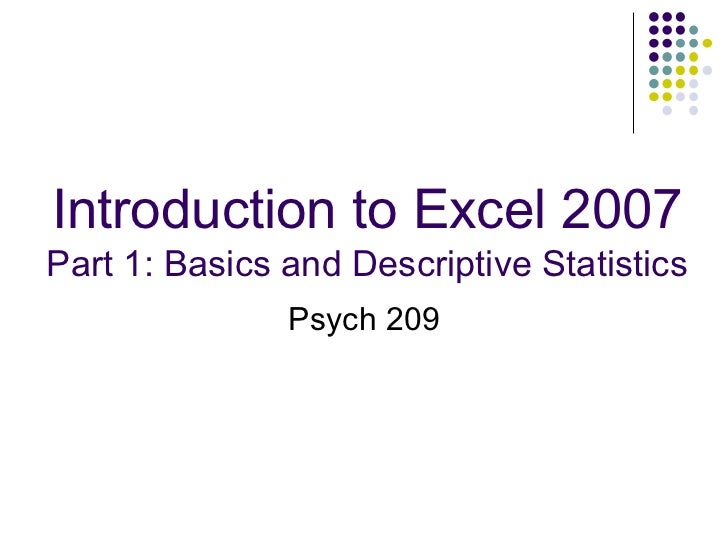 Lab 4 Excel Basics