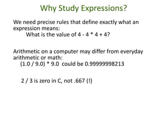 Lab 4 reading material formatted io and arithmetic expressions | PPT