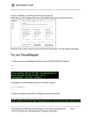 Lab 5.2 Cloud Security Assessments - 2nd Sight Lab Cloud Security | PDF