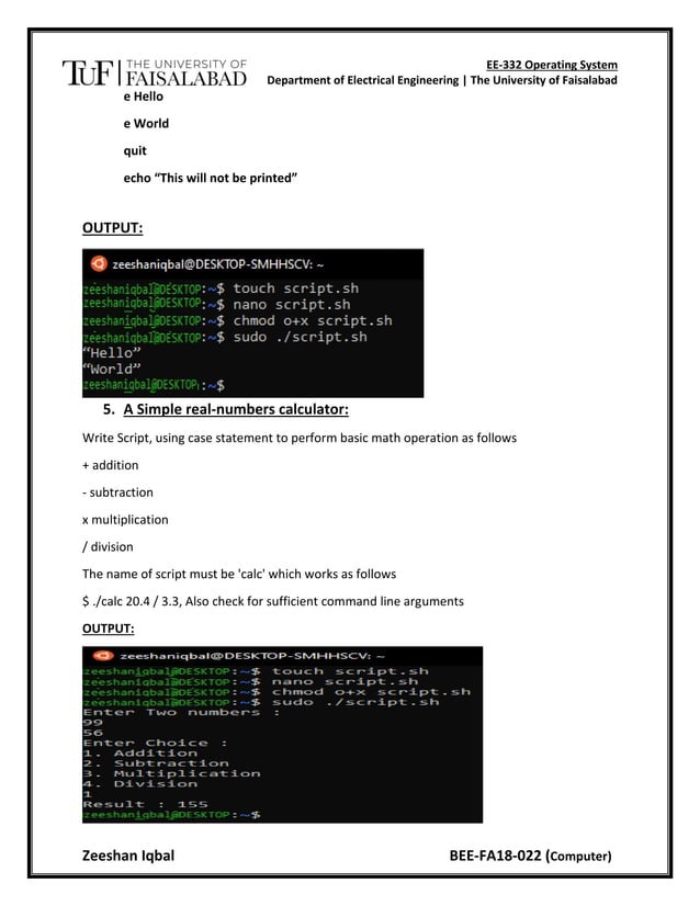 BASH Shell Scripting – Part III &IV | PDF