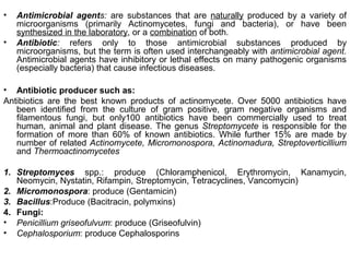Isolation and Molecular Characterization of Antibiotic Producing