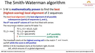 17
BINF 2000: Introduction to Bioinformatics (Lab) Syed Mohammad Lokman (syed.lokman@auw.edu.bd)
 