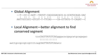 3
BINF 2000: Introduction to Bioinformatics (Lab) Syed Mohammad Lokman (syed.lokman@auw.edu.bd)
 