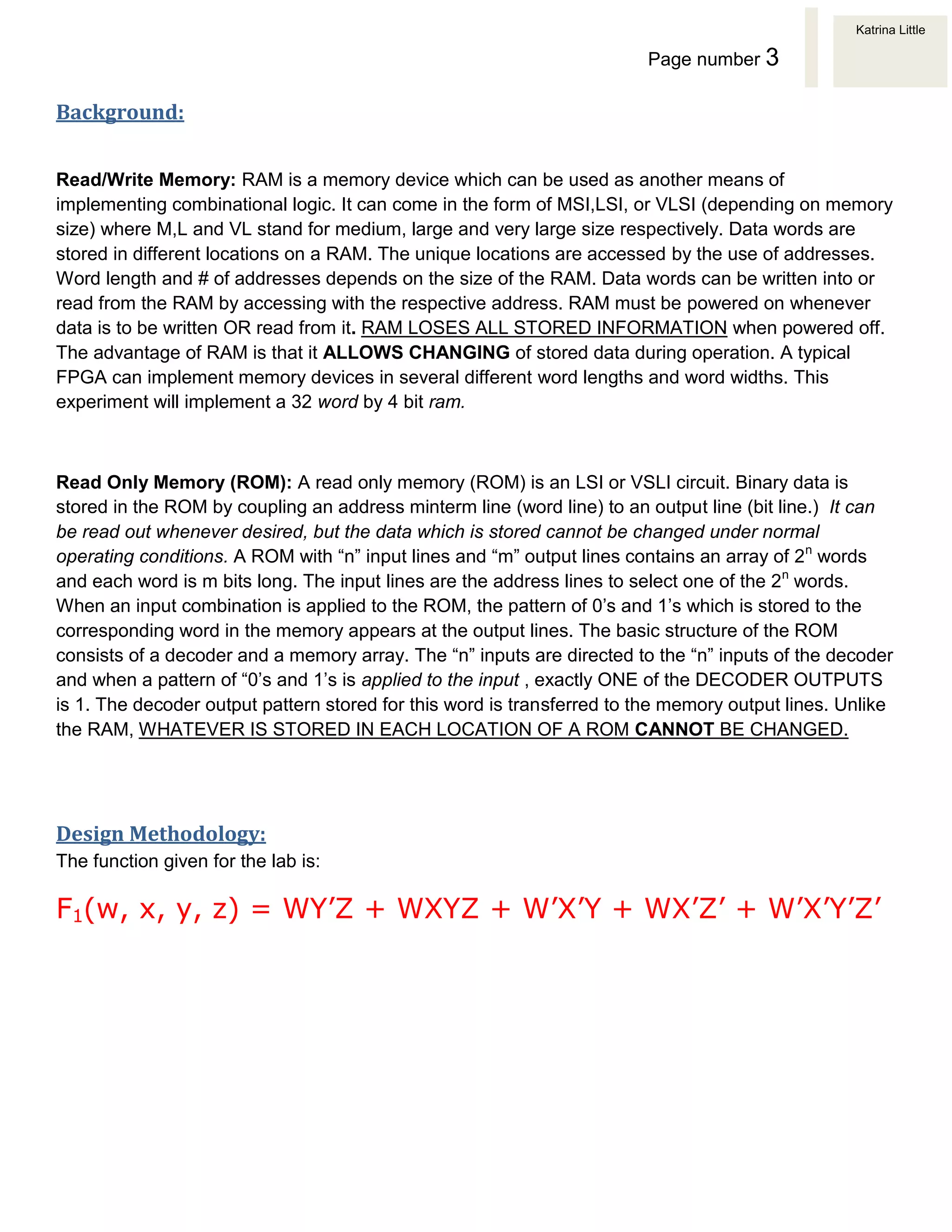 Lab 7 -RAM and ROM, Xilinx, Digelent BASYS experimentor board | PDF