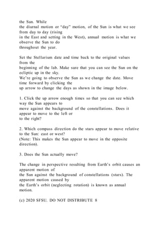 Lab 7 the sun, earth and zodiac part i precession and the | PDF