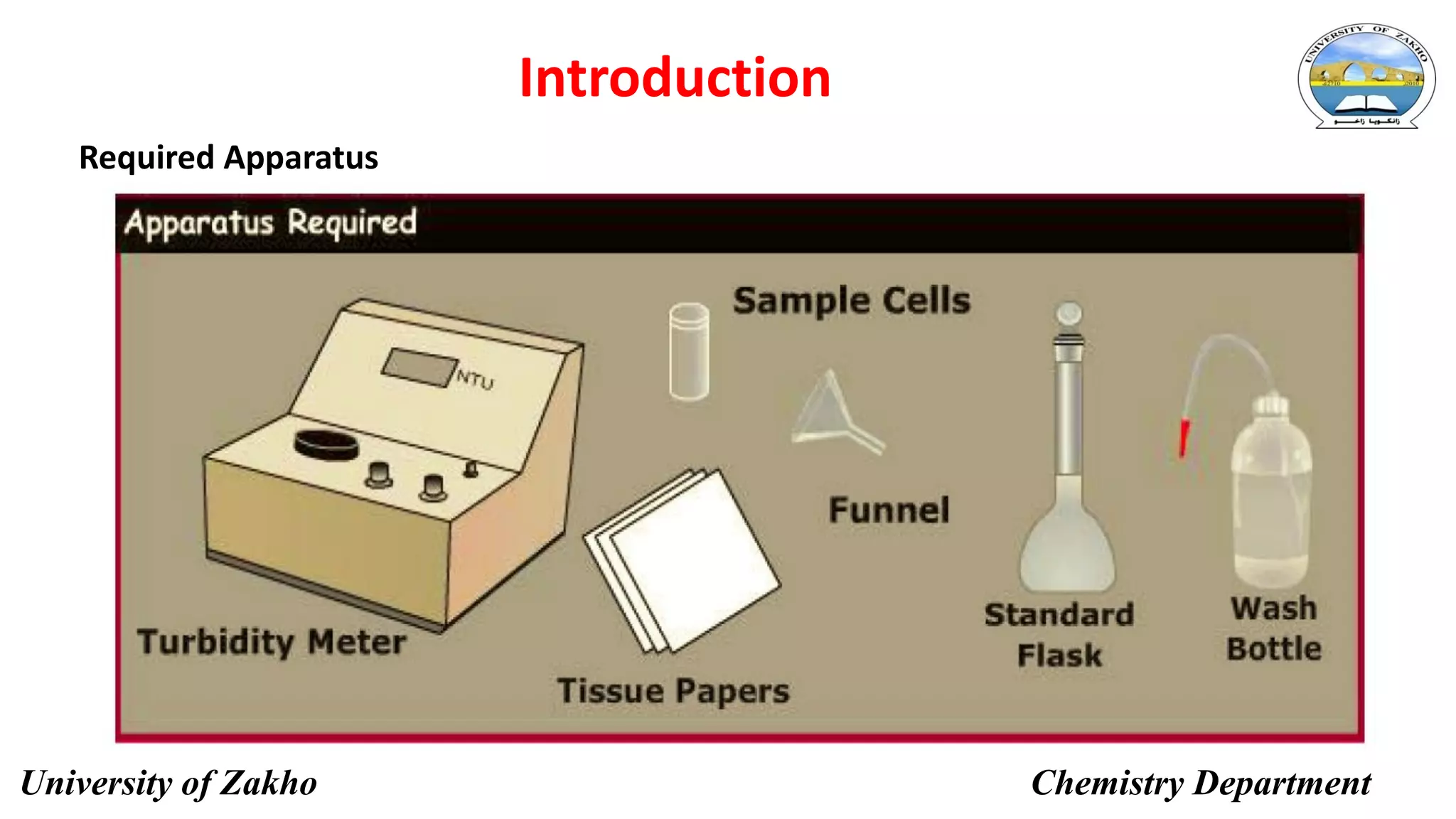 Required Apparatus
9
Introduction
University of Zakho Chemistry Department
 