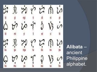 Alibata – 
ancient 
Philippine 
alphabet. 
 
