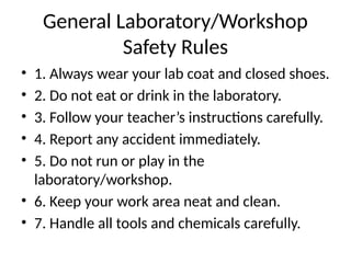 Comprehensive Laboratory and Workshop Safety Rules with Risk Assessment ...