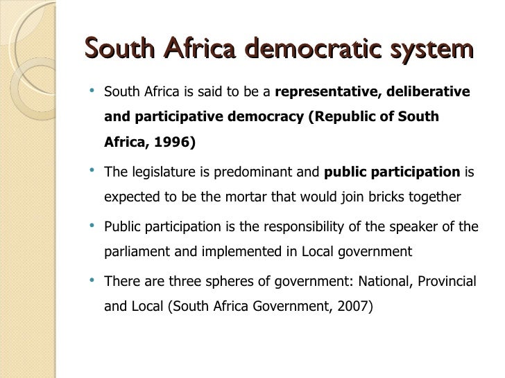 Democracy in South Africa The role of eParticipation